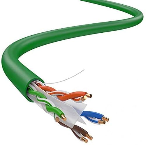 Image of DRIPSTONE CAT6 1000ft Bulk Ethernet Cable 23AWG Solid CCA UTP 550MHz Green