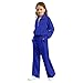 girls outfits size 10-12,Sweat Set girl Clothes 2026 2 Piece Sweatsuits Half Zip Pullover tops for Teen kids Sweatshirts and Jogger Thumb Hole,girls fashion Dark Blue 13-14 Years