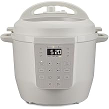 Pressure Cooker, 7-in-1-6 Qt Programmable Multi- Cooker; Non-Stick Ceramic Inner Pot, Dishwasher-Safe, Quick Steam Release, Safety Lock, Meal Prep White