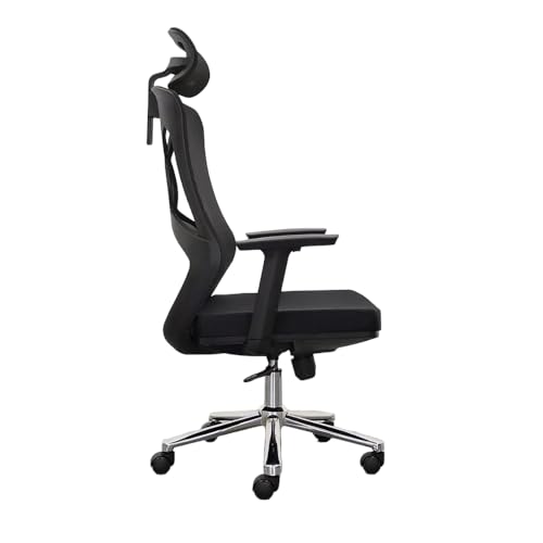 Image of Executive Chairs Ergonomic Mesh Office Chair, Revolving Chair with Cushion Seat, Adjustable Height - Black