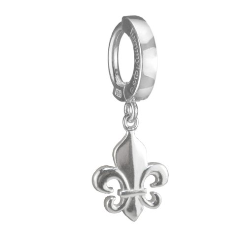TummyToys® Belly Sleeper Ring with Dangling Fleur De Lis Sexy in a snap Navel Jewelry