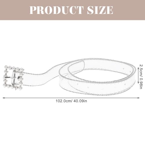 TENDYCOCO 1pc Transparent Waist Belt for Women Punk Style Thin Belt with Square Buckle for Jeans Vintage Fashion Accessory for Daily Wear and Special Occasions Idea2
