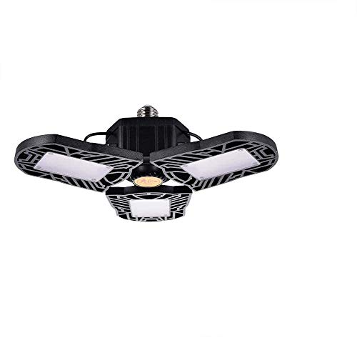 LED Garage Lights Motion Activated, 80W Deformable LED Garage Ceiling Lights 8000LM LED Shop Lights for Garage, LED Garage Light Motion Sensor Garage Lights with 3 Adjustable Panels (Motion Sensor)