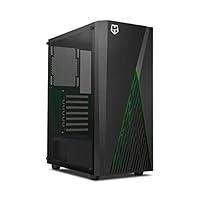 NOX Hummer Frost -NXHUMMERFROST- Micro Tower Micro ATX;ATX, bis zu 6 Lüfter 160mm, Gaming Design, ARGB Regenbogen LED Streifen, gehärtetes Glasfenster, großformatige Grafik, USB 3.0, Schwarz