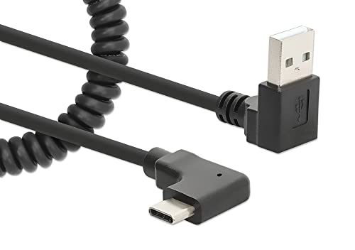 Manhattan Coiled Cable USB-A to USB-C Charger Cable 1 m Black - Image 2
