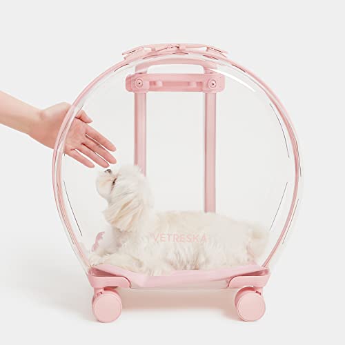 VETRESKA Transportador para Animais de Estimação com 2 Esteiras, Bagagem Rosa para Transporte de Ani
