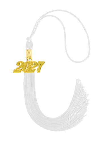 Image of 2027 Tassel Graduation,White Tassel 2027 for Grad Cap and Graduation Ceremony Accessory Decoration