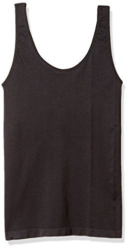 Ahh By Rhonda Shear womens Seamless Tank W/ Shelf Bra, Black, 2X