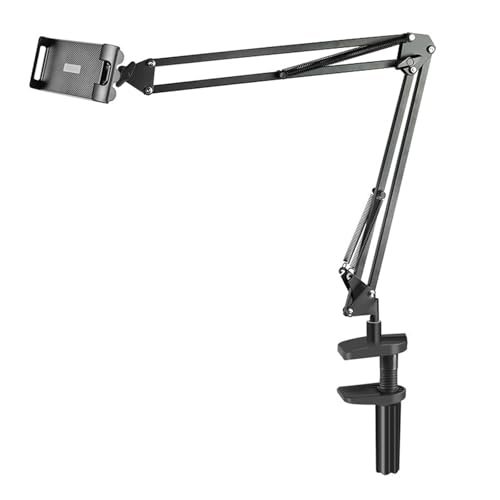 TerraShine タブレットスタンド スマホスタンド 360回転 Zアーム型 自由角度調整 滑り止め 揺れない 折り畳み ベッドサイド取付可能 4.7~12.9インチ対応 に多機種対応 卓上 ベッドサイド用
