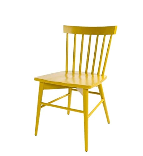 Image of APRODZ Mango Wood Dining Chairs Only | Wooden Set of 2 Dinning Chair for Kitchen & Dining Room Chair for Cafeteria Living Room Home, Bedroom, Cafe and Hotels (Yellow)