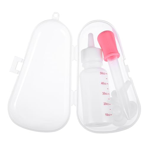 CHICAMPERA 幼猫 子犬用給餌器 粉色 新生児ペット授乳ボトル 軽量便利 薬投与対応 精密スケール付き 哺乳乳首交換可能 携帯収納ケース付 ペット