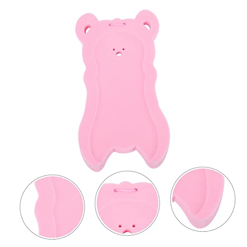 Almohadilla de baño para recién nacido con esponja rosa de oso 8