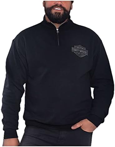 Harley-Davidson Men's Bar & Shield Logo 1/4 Zip Cadet Pullover Sweatshirt (S)