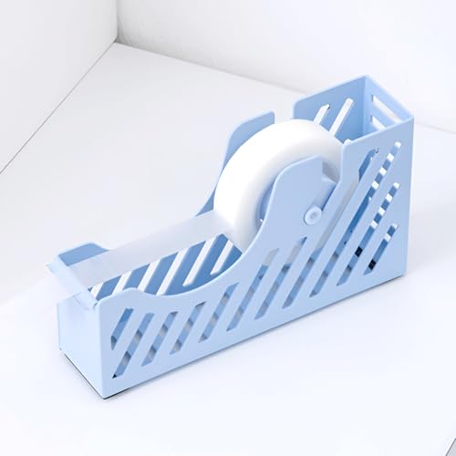 Image of oddpod Set of 4 - Metal Desk Accessories Organizer - Magazine File Holder, Sticky Note Holder, Pen & Pencil Stand, Tape Dispenser /Desktop Storage Organizer For Office, Home & School (PastelBlue)