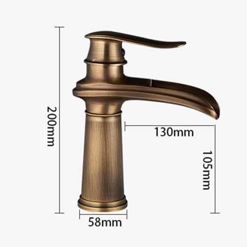 Robinet cascade laiton antique surélevé anti-éclaboussure évier - 4