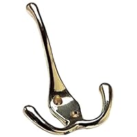Merriway® BH00830 Triple Hat and Coat Hook - Brass Plated
