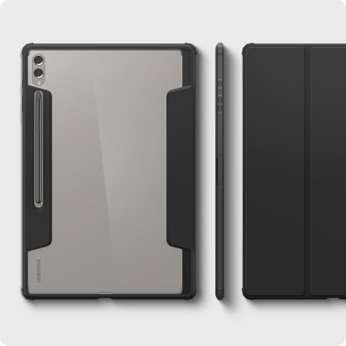 Image of Spigen for Galaxy Tab S10 Ultra Case (2024), Galaxy Tab S9 /S8 Ultra Case (2023 /2022), Ultra Hybrid Pro Protective Tri-Fold Cover with Transparent Back and S Pen Holder, 14.6 inch, Black