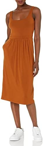 Amazon Essentials Women's Jersey Sleeveless Empire-Waist Midi Dress (Previously Daily Ritual)