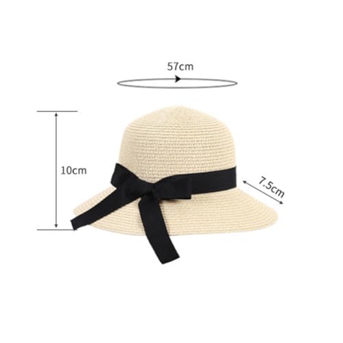 GSHLLO Bowknot Beach Straw Sun Hats Wide Brim Roll up Hat Foldable Packable Summer Caps Travel Floppy Hat Outdoor Camping Hats Khaki4
