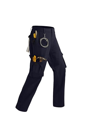 FAIABLE Mens Work Cargo Pants Tactical Hiking Pants with 8 Pockets for Men Water Resistant Outdoor Fishing Farm Winter