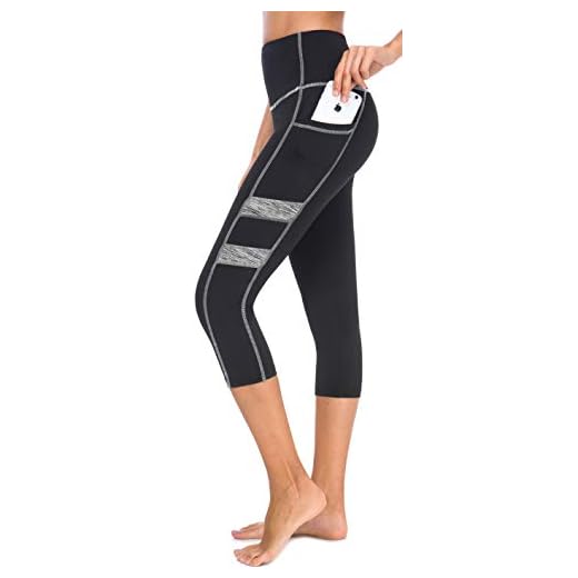 LifeSky Women Workout Leggings with Pockets | Leggings with Pockets, Plus Size Legging Neonysweets Women's Workout Leggings Phone Pocket Running Yoga Pants (Medium, YogaCapris2043-Black/Gray)