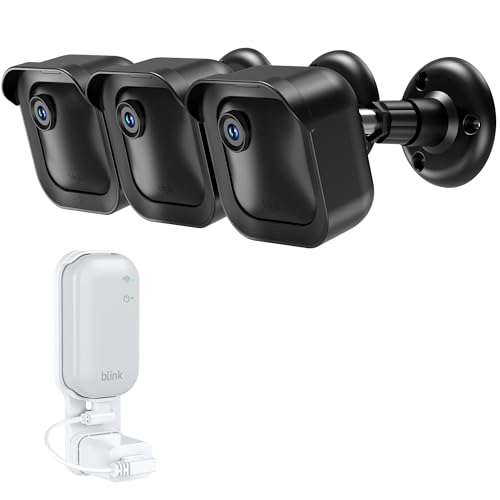 HomeMount All-New Blink Outdoor Camera Mount 3Pack Weatherproof Protective Housing with 360 Adjustable Bracket and Sync Module Mount Compatible with Blink Outdoor Cameras Wireless (4th & 3rd Gen)
