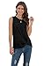 IWOLLENCE Womens Waffle Knit Tunic Casual Blouse Sleeveless Cute Twist Knot Tank Tops Black, L