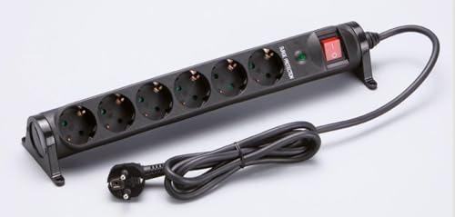 Allocacoc 47530 Multiprise 6 Prises avec Interrupteur, 1,4 m, Noir