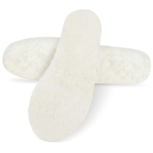DiULi Semelles Laine Mouton, Semelles Chaudes en Véritable Laine d‘Agneau, Semelles Hiver 2 cm Épaisses avec Base Antidérapante, Confort Chaud pour Hommes Femmes, EU 41