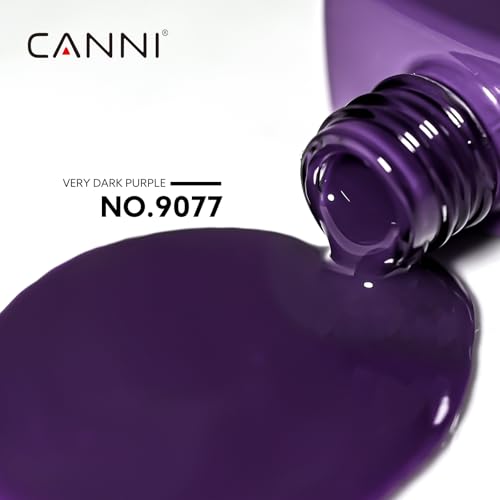 Image of CANNI Dark Purple Gel Nail Polish, 1Pcs Purple Gel Polish Lavender Color High Gloss Soak Off U V Nail Manicure Salon DIY
