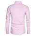 VANCOOG Men's Slim Fit Dress Shirts Stretch Wrinkle-Free Long Sleeve Casual Button Down Shirts-Pink-XS