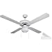 Suinga Ventilatore da soffitto con 4 pale reversibili, diametro 132 cm, 3 velocità e 60 W, bianco
