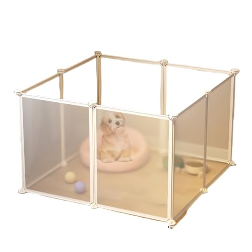 Qztuory ペット ペットサークル 犬用 室内ペット 折りたたみサークルペット 透明ペット 組み立て簡単 複数の組み合わせ 軽量で持ち運び可能 折りたたみレイアウトで屋内/屋外での使用に最適 (2列、1階、ドアのない2列(74*74*47cm))