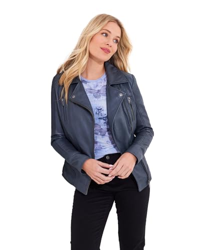 Veste de motard femme blouson biker noir Joe Browns ajusté chic
