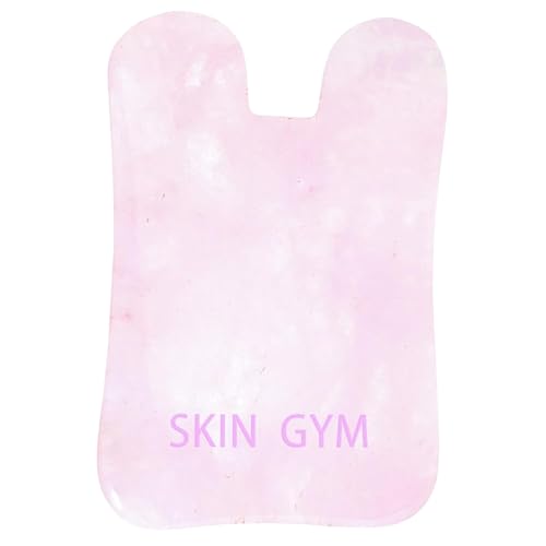 Skin Gym Rose Quartz Square Gua Sha Face Massager for Smooth Skin...