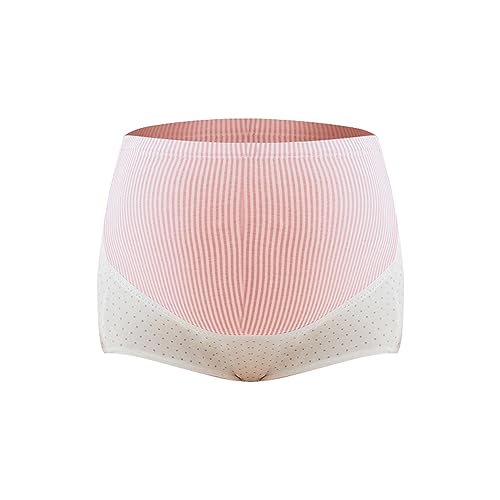 Bragas para hombre, talla 8, ropa interior para mujeres embarazadas, cintura alta, rayas ajustables, soporte inferior transpirable y ropa interior grande, Rosa., XXL
