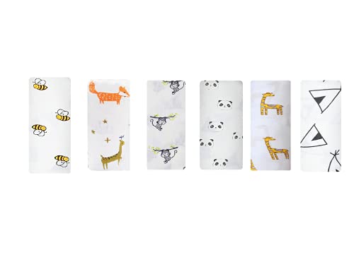 Image of baby blanket 100% Pure Cotton Muslin Baby Swaddle Blanket, Swaddle for Newborn Baby Super Soft Premium Cotton Receiving Wrapper Cloth, Stroller Cover-Pack of 6 with Size 120X100 CM - Jungle King