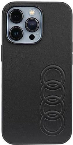 Audi Étui en cuir synthétique pour iPhone 13 Pro Max 6,7" Noir rigide AU-TPUPCIP13PM-TT/D1-BK