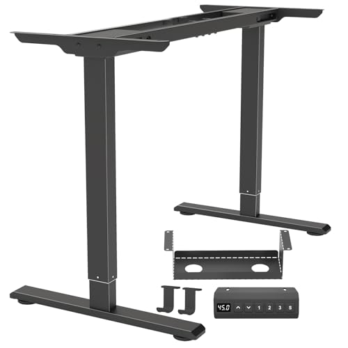 Image of Dual Motor Standing Desk Frame, Ergonomic Stand Up Desk Base Workstation with Cable Management Tray, Headphone Hook for Home Office