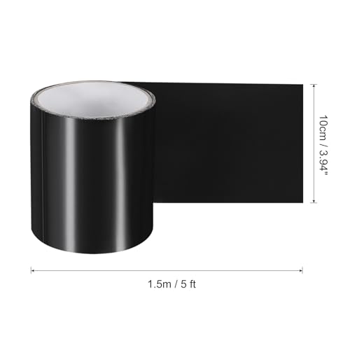 Image of MECCANIXITY Waterproof Patch Seal Tape 4 in x 5 Ft, PVC Leak Proof Repair Sealing Duct Tape for HVAC Roof Crack, Boat, Hoses Pipes, Awning, Black
