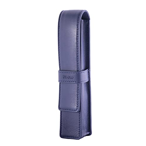 Image of DiLoro Leather Single Pen Case Pencil Pouch Holder for One Fountain Ballpoint Rollerball Pen and Pencil (Violet)