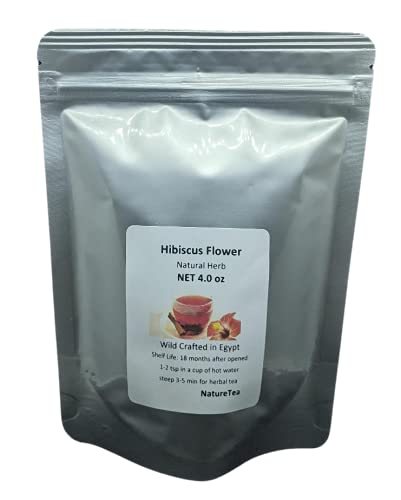 Flores de hibisco  Flor suelta premium  por Nature Tea (2 onzas)