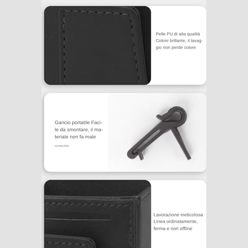 Support de téléphone pour grille d'aération chic en cuir PU noir - 8