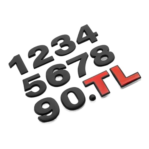 車改造デジタル自然吸気ターボ3.0T 2.0T 1.8L 2.4L 1.5Tリアトランクソリッド排気量メタルボディカーステッカー(Black red,2.4L)