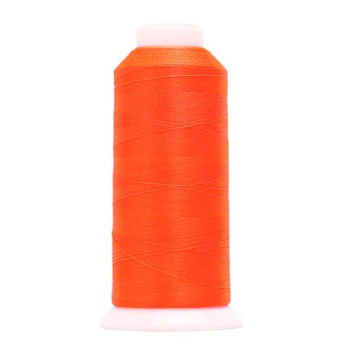 Image of High Tenacity Polyester Embroidery Machine Thread 40WT(120D /2) 4000M Per Spool for Commercial and Domestic Embroidery Machine (Fluorescent Red Orange-1837-)