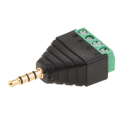 Image of 3.5mm 4 Pole Stereo TRRS Audio Vedio Male to 4 Screw Terminal Female Headphone Balum Converter Adapter