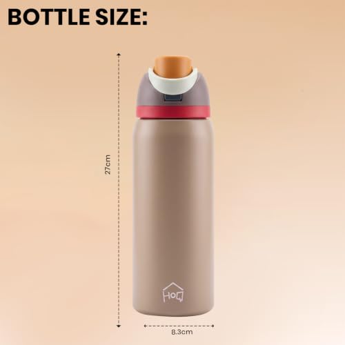 Image of House of Quirk Sippease Stainless Steel Water Bottle with Straw for Sports and Travel BPA-Free 950ML (Dune)