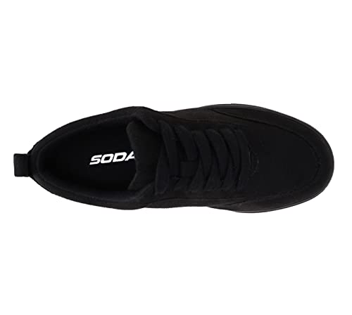 Soda “Slick” ~ Women Low Top Style Padded Insole Fashion Lace-Up Sneakers (Black Imsu, Us_Footwear_Size_System, Adult, Women, Numeric, Medium, Numeric_7_Point_5) #TOP4
