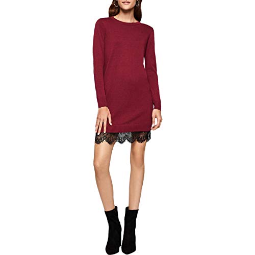 BCBGeneration Women s Scalloped LACE Hem Sweater Dress, Rhododendron, L