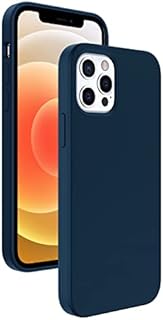 Amazon Brand - Eono Silicone Case for iPhone 12 and iPhone 12 Pro, Liquid Silicone Case with Microfiber Lining, Silky-soft Shockproof Cover, Full-body Protective Phone Case  Blue
